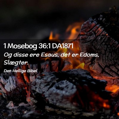 Picture 02 - 1 Mosebog 36:1 DA1871 - Og disse ere Esaus, det er Edoms, - Bible Verse Picture