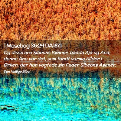 Picture 02 - 1 Mosebog 36:24 DA1871 - Og disse ere Sibeons Sønner, baade Aja og Ana; - Bible Verse Picture