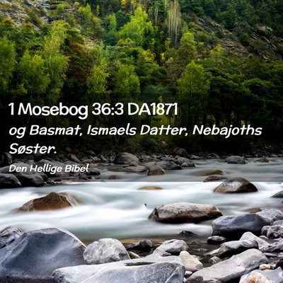 Picture 02 - 1 Mosebog 36:3 DA1871 - og Basmat, Ismaels Datter, Nebajoths - Bible Verse Picture