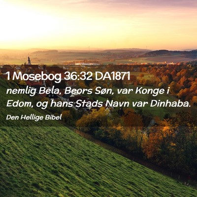 Picture 02 - 1 Mosebog 36:32 DA1871 - nemlig Bela, Beors Søn, var Konge i Edom, og - Bible Verse Picture