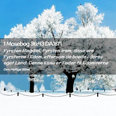 Picture 02 - 1 Mosebog 36:43 DA1871 - Fyrsten Magdiel, Fyrsten Iram; disse ere - Bible Verse Picture