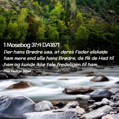 Picture 02 - 1 Mosebog 37:4 DA1871 - Der hans Brødre saa, at deres Fader elskede ham - Bible Verse Picture