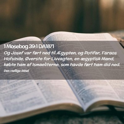 Picture 02 - 1 Mosebog 39:1 DA1871 - Og Josef var ført ned til Ægypten, og Potifar, - Bible Verse Picture