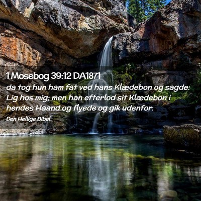 Picture 02 - 1 Mosebog 39:12 DA1871 - da tog hun ham fat ved hans Klædebon og sagde: - Bible Verse Picture