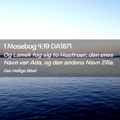 Picture 02 - 1 Mosebog 4:19 DA1871 - Og Lamek tog sig to Hustruer, den enes Navn var - Bible Verse Picture
