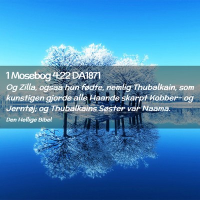 Picture 02 - 1 Mosebog 4:22 DA1871 - Og Zilla, ogsaa hun fødte, nemlig Thubalkain, - Bible Verse Picture