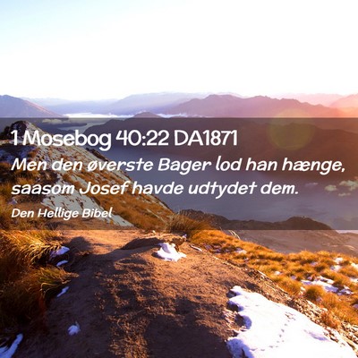 Picture 02 - 1 Mosebog 40:22 DA1871 - Men den øverste Bager lod han hænge, saasom - Bible Verse Picture