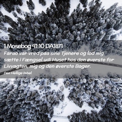 Picture 02 - 1 Mosebog 41:10 DA1871 - Farao var vred paa sine Tjenere og lod mig sætte - Bible Verse Picture