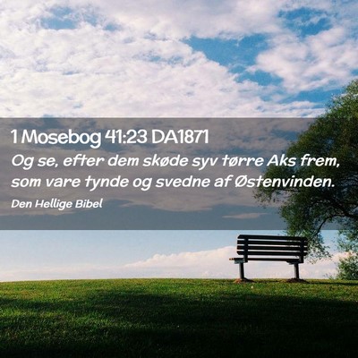Picture 02 - 1 Mosebog 41:23 DA1871 - Og se, efter dem skøde syv tørre Aks frem, som - Bible Verse Picture