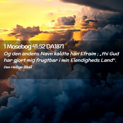 Picture 02 - 1 Mosebog 41:52 DA1871 - Og den andens Navn kaldte han Efraim ; „thi Gud - Bible Verse Picture