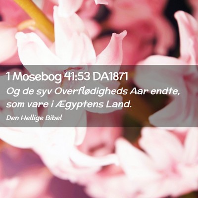 Picture 02 - 1 Mosebog 41:53 DA1871 - Og de syv Overflødigheds Aar endte, som vare i - Bible Verse Picture