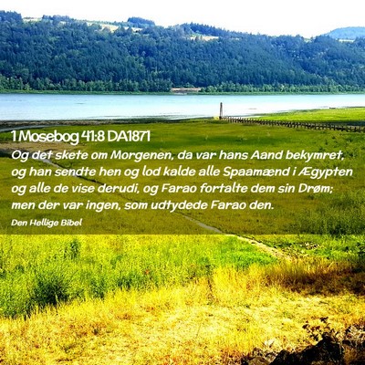Picture 02 - 1 Mosebog 41:8 DA1871 - Og det skete om Morgenen, da var hans Aand - Bible Verse Picture