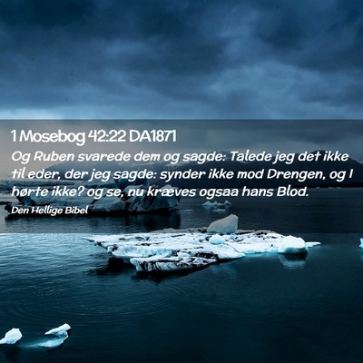 Picture 02 - 1 Mosebog 42:22 DA1871 - Og Ruben svarede dem og sagde: Talede jeg det - Bible Verse Picture
