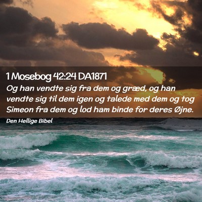 Picture 02 - 1 Mosebog 42:24 DA1871 - Og han vendte sig fra dem og græd, og han vendte - Bible Verse Picture