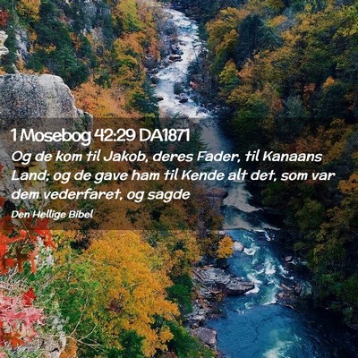 Picture 02 - 1 Mosebog 42:29 DA1871 - Og de kom til Jakob, deres Fader, til Kanaans - Bible Verse Picture
