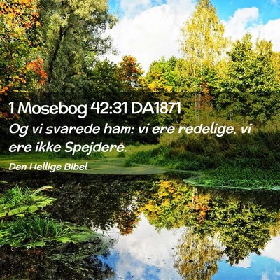 Picture 02 - 1 Mosebog 42:31 DA1871 - Og vi svarede ham: vi ere redelige, vi ere ikke - Bible Verse Picture