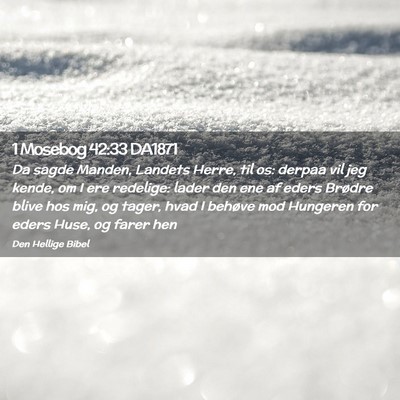 Picture 02 - 1 Mosebog 42:33 DA1871 - Da sagde Manden, Landets Herre, til os: derpaa - Bible Verse Picture