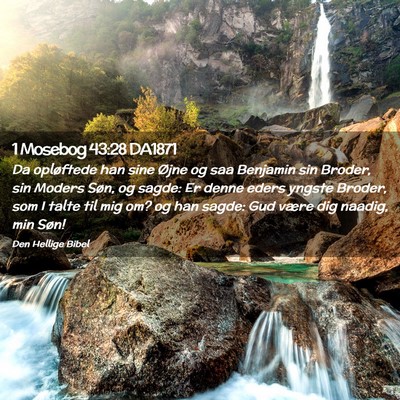 Picture 02 - 1 Mosebog 43:28 DA1871 - Da opløftede han sine Øjne og saa Benjamin sin - Bible Verse Picture