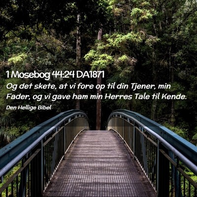 Picture 02 - 1 Mosebog 44:24 DA1871 - Og det skete, at vi fore op til din Tjener, min - Bible Verse Picture