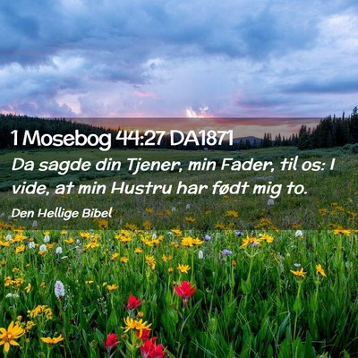 Picture 02 - 1 Mosebog 44:27 DA1871 - Da sagde din Tjener, min Fader, til os: I vide, - Bible Verse Picture