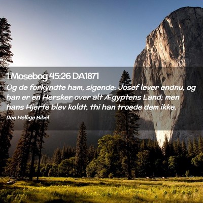 Picture 02 - 1 Mosebog 45:26 DA1871 - Og de forkyndte ham, sigende: Josef lever endnu, - Bible Verse Picture