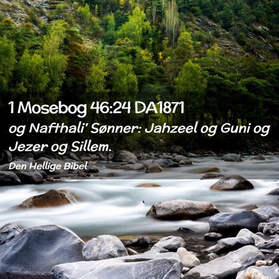 Picture 02 - 1 Mosebog 46:24 DA1871 - og Nafthali' Sønner: Jahzeel og Guni og Jezer og - Bible Verse Picture