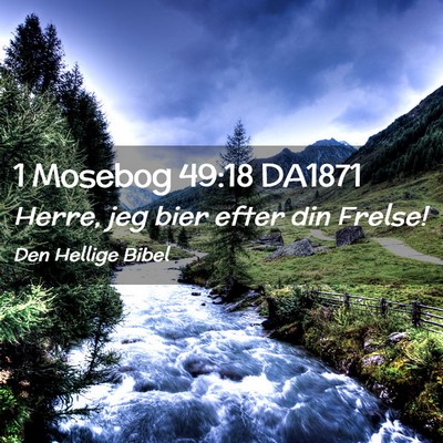 Picture 02 - 1 Mosebog 49:18 DA1871 - Herre, jeg bier efter din - Bible Verse Picture