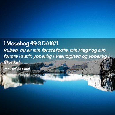 Picture 02 - 1 Mosebog 49:3 DA1871 - Ruben, du er min førstefødte, min Magt og min - Bible Verse Picture