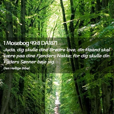 Picture 02 - 1 Mosebog 49:8 DA1871 - Juda, dig skulle dine Brødre love, din Haand - Bible Verse Picture