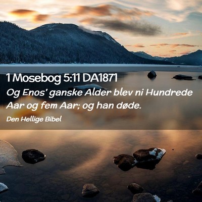 Picture 02 - 1 Mosebog 5:11 DA1871 - Og Enos' ganske Alder blev ni Hundrede Aar og fem - Bible Verse Picture