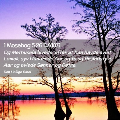 Picture 02 - 1 Mosebog 5:26 DA1871 - Og Methusela levede, efter at han havde avlet - Bible Verse Picture