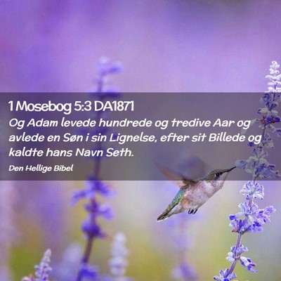 Picture 02 - 1 Mosebog 5:3 DA1871 - Og Adam levede hundrede og tredive Aar og avlede - Bible Verse Picture