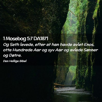 Picture 02 - 1 Mosebog 5:7 DA1871 - Og Seth levede, efter at han havde avlet Enos, - Bible Verse Picture