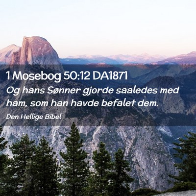 Picture 02 - 1 Mosebog 50:12 DA1871 - Og hans Sønner gjorde saaledes med ham, som han - Bible Verse Picture