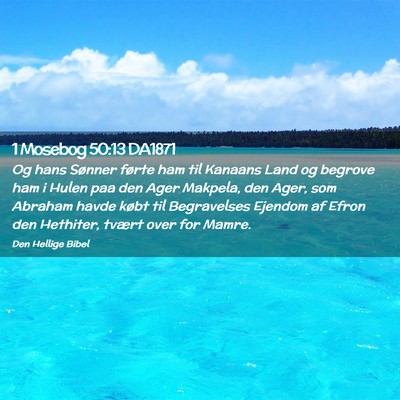 Picture 02 - 1 Mosebog 50:13 DA1871 - Og hans Sønner førte ham til Kanaans Land og - Bible Verse Picture