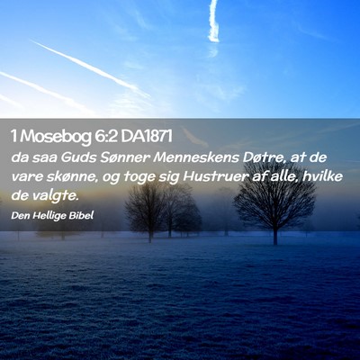 Picture 02 - 1 Mosebog 6:2 DA1871 - da saa Guds Sønner Menneskens Døtre, at de vare - Bible Verse Picture