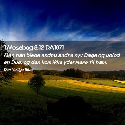 Picture 02 - 1 Mosebog 8:12 DA1871 - Men han biede endnu andre syv Dage og udlod en - Bible Verse Picture