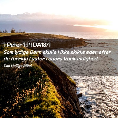 Picture 02 - 1 Peter 1:14 DA1871 - Som lydige Børn skulle I ikke skikke eder efter - Bible Verse Picture