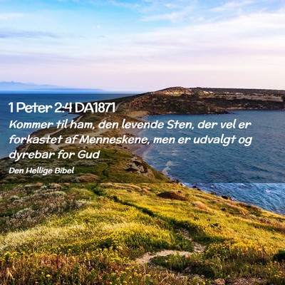 Picture 02 - 1 Peter 2:4 DA1871 - Kommer til ham, den levende Sten, der vel er - Bible Verse Picture