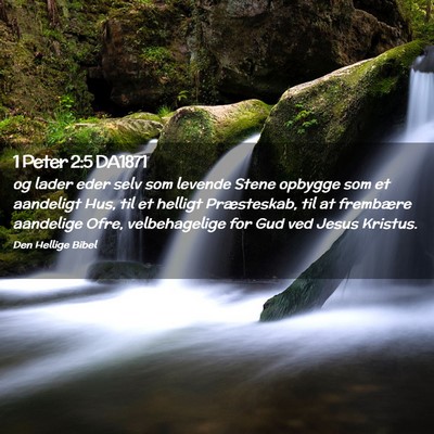 Picture 02 - 1 Peter 2:5 DA1871 - og lader eder selv som levende Stene opbygge som - Bible Verse Picture