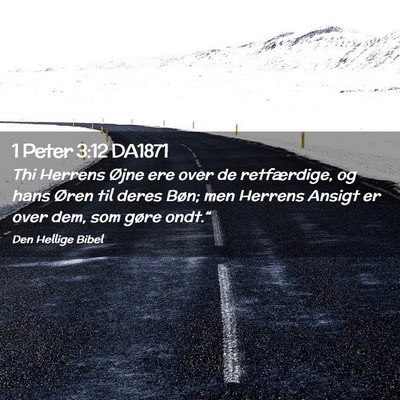 Picture 02 - 1 Peter 3:12 DA1871 - Thi Herrens Øjne ere over de retfærdige, og - Bible Verse Picture
