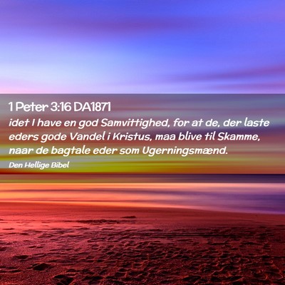 Picture 02 - 1 Peter 3:16 DA1871 - idet I have en god Samvittighed, for at de, der - Bible Verse Picture
