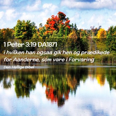 Picture 02 - 1 Peter 3:19 DA1871 - i hvilken han ogsaa gik hen og prædikede for - Bible Verse Picture