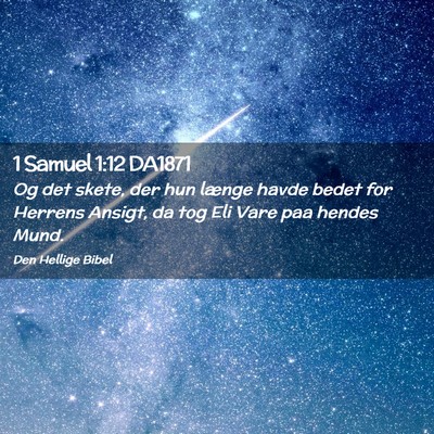 Picture 02 - 1 Samuel 1:12 DA1871 - Og det skete, der hun længe havde bedet for - Bible Verse Picture
