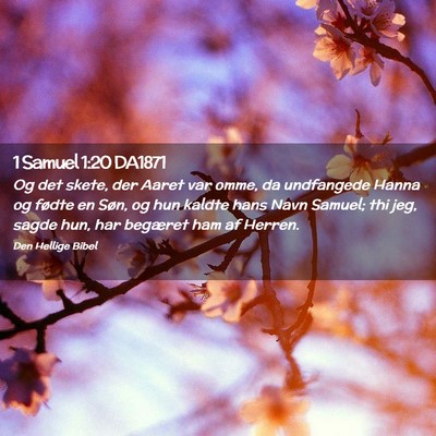 Picture 02 - 1 Samuel 1:20 DA1871 - Og det skete, der Aaret var omme, da undfangede - Bible Verse Picture