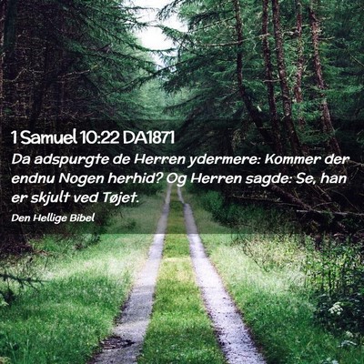 Picture 02 - 1 Samuel 10:22 DA1871 - Da adspurgte de Herren ydermere: Kommer der endnu - Bible Verse Picture