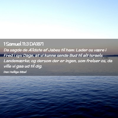 Picture 02 - 1 Samuel 11:3 DA1871 - Da sagde de Ældste af Jabes til ham: Lader os - Bible Verse Picture