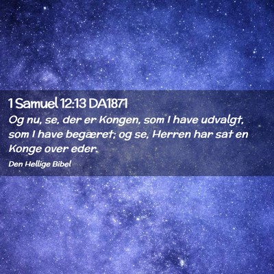 Picture 02 - 1 Samuel 12:13 DA1871 - Og nu, se, der er Kongen, som I have udvalgt, som - Bible Verse Picture