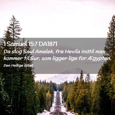 Picture 02 - 1 Samuel 15:7 DA1871 - Da slog Saul Amalek, fra Hevila indtil man kommer - Bible Verse Picture