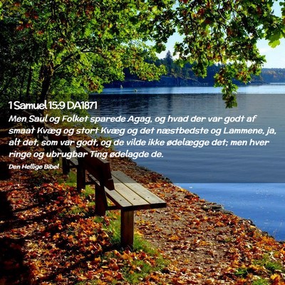 Picture 02 - 1 Samuel 15:9 DA1871 - Men Saul og Folket sparede Agag, og hvad der var - Bible Verse Picture